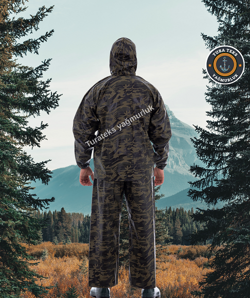 KAMUFLAJ DESENLİ FERMUARLI BALIKÇI TAKIM YAĞMURLUK - Görsel 2